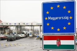 Border sign of Hungary pic