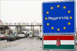 Border sign of Hungary pic